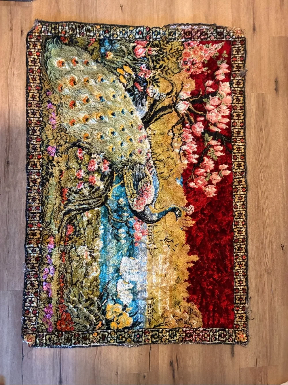 Vintage Decorative Peacock Wall Hanging Tapestry - Multicolor
